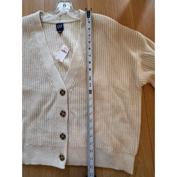 New Gap Button-front V-neck Cardigan In Beige Chino Womens Size Large - Picture 9 of 9